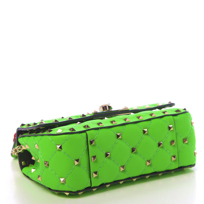Valentino Garavani Calfskin Mini Rockstud Spike Shoulder Bag Fluo Green 4 of 9