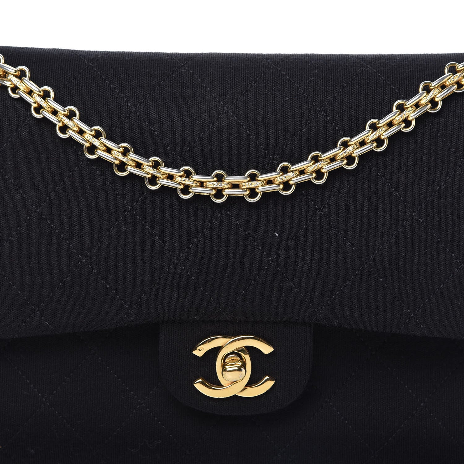 Chanel Jersey Quilted Medium Double Flap Black 10 of 10