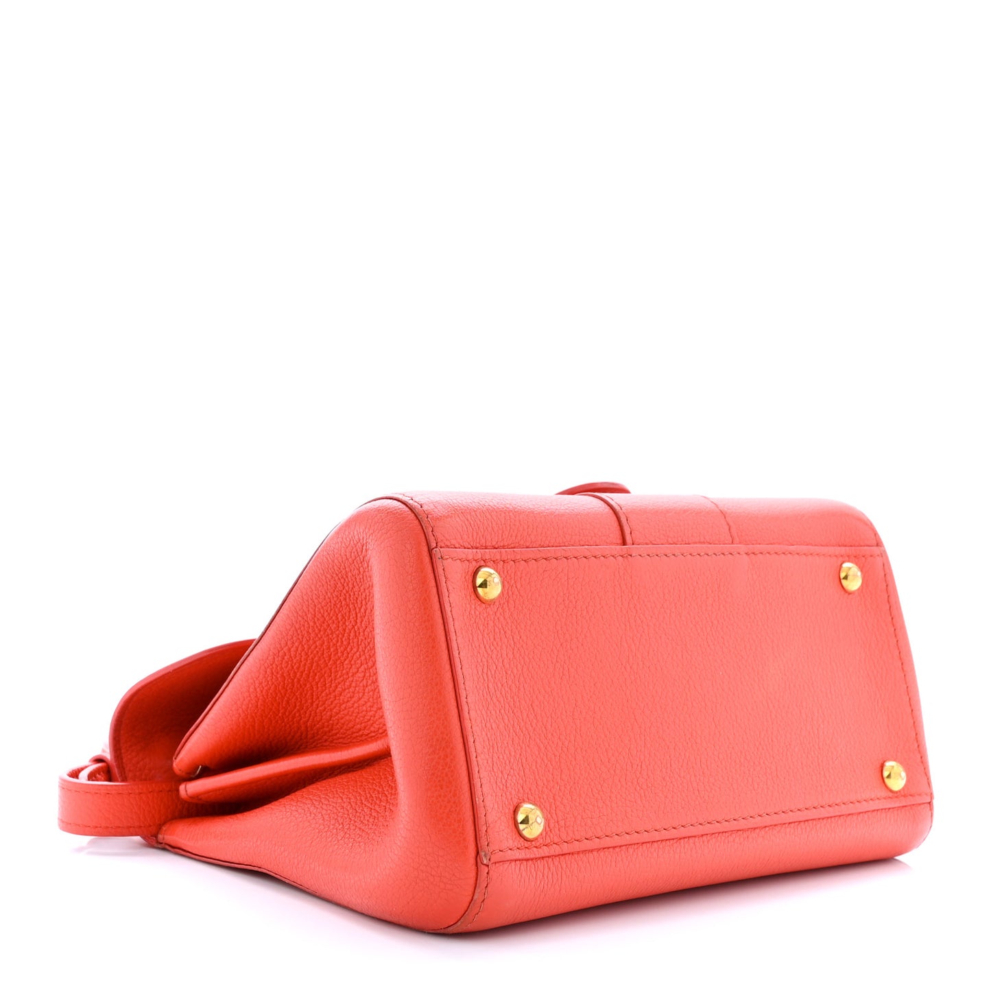 Grained Calfskin Mini Brillant Satchel Red
