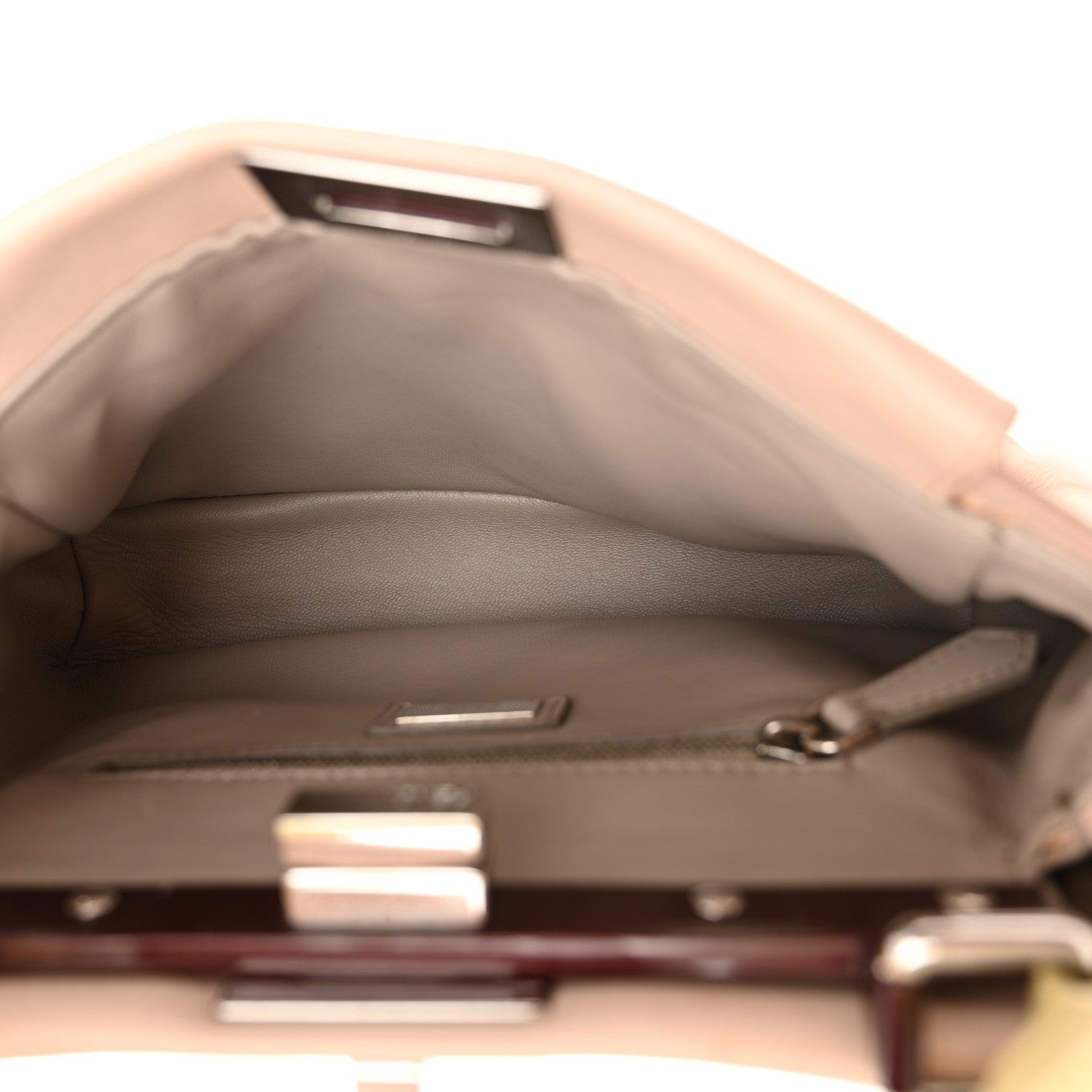 Fendi Nappa Colorblock Mini Peekaboo Iconic Satchel Plaster Banana Grigio Polvere 6 of 16