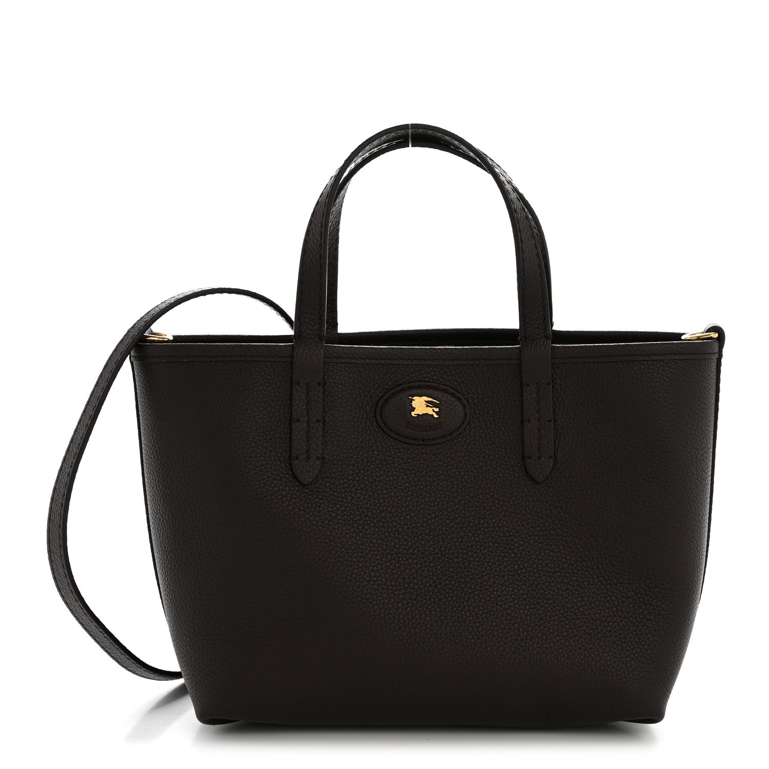 Burberry Grainy Calfskin Mini Reversible Tote Peat Sand 3 of 16