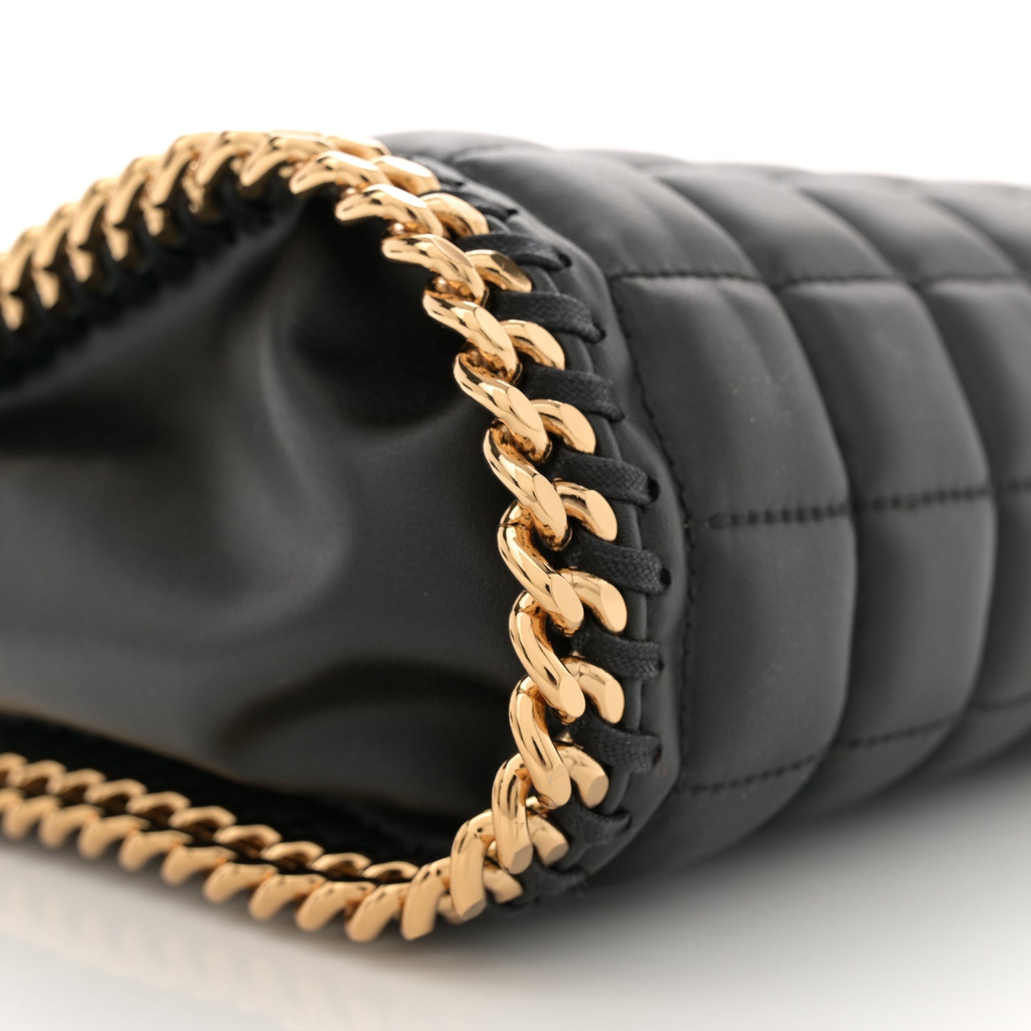 Vegan Leather Quilted Mini Falabella Tote Black