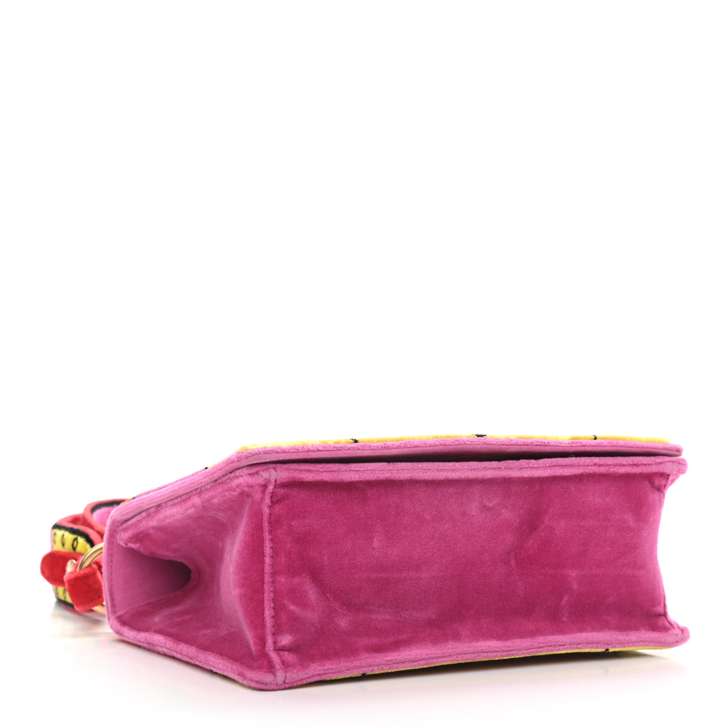 Prada Velluto Ricamo Cahier Shoulder Bag Fuxia 4 of 11