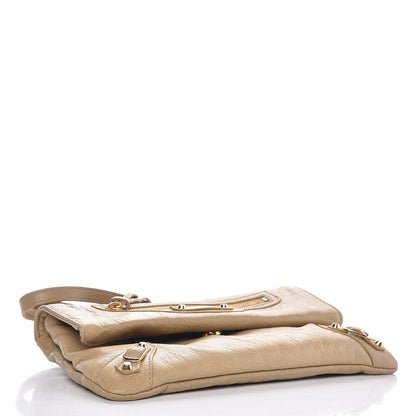 Balenciaga Agneau Classic Gold Hardware Mini Envelope Strap Clutch Beige Sable 4 of 8