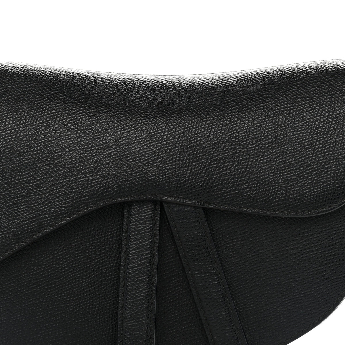 Christian Dior Grained Calfskin Saddle Bag Black 8 of 10