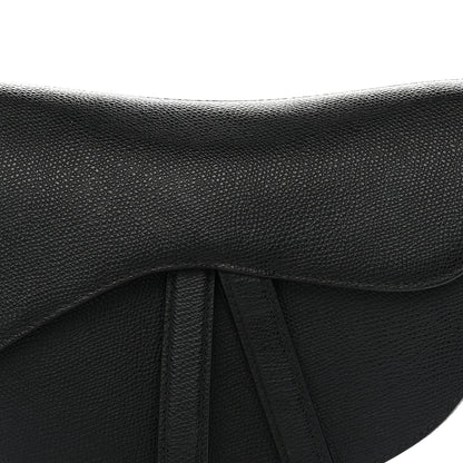 Christian Dior Grained Calfskin Saddle Bag Black 8 of 10