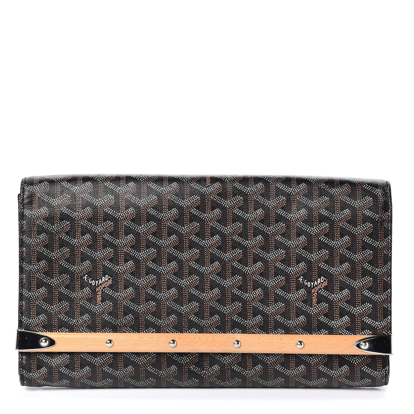 Goyardine Monte Carlo Bois Clutch Black