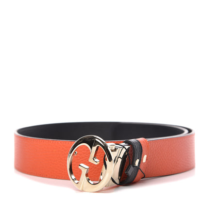 Gucci Calfskin 1973 Reversible Belt 90 36 Orange Black 3 of 7