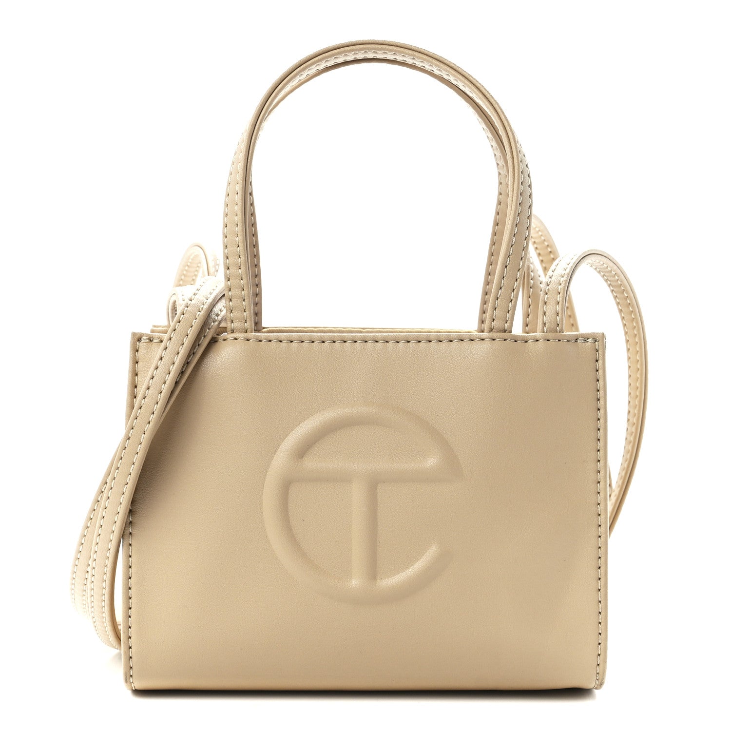 Telfar Vegan Leather Small Shopping Bag Cream 1 of 11