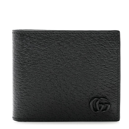 Gucci Calfskin Boar Effect Monochrome GG Marmont Bi-Fold Wallet Black 1 of 9