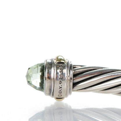 David Yurman Sterling Silver 14K Yellow Gold Prasiolite 7mm Cable Classics Bracelet 5 of 5