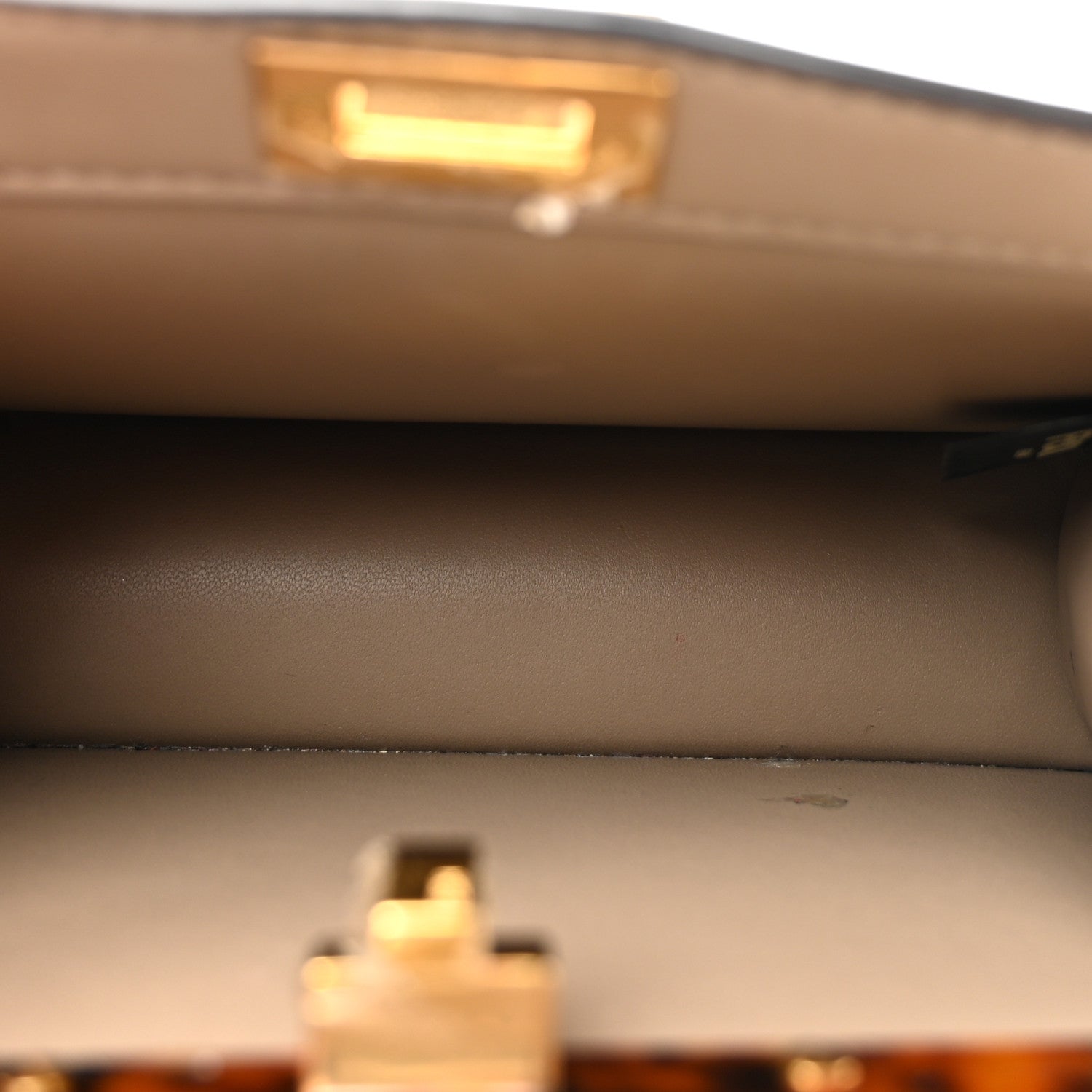 Fendi Shiny Nappa Petite Peekaboo I SEE U Satchel Tortora 5 of 11