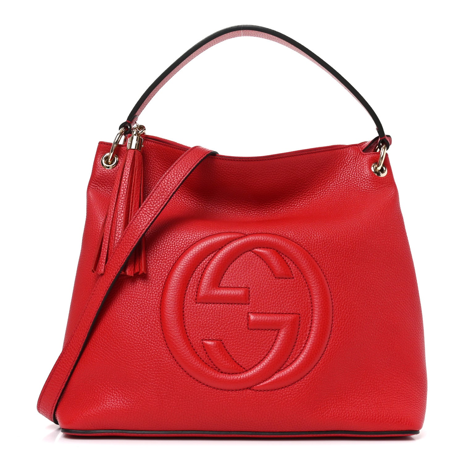 Gucci Pebbled Calfskin Large Soho Hobo Tabasco Red 1 of 10