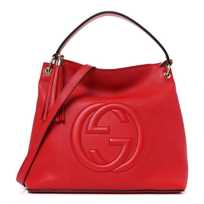 Gucci Pebbled Calfskin Large Soho Hobo Tabasco Red 1 of 10