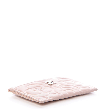 Chanel Lambskin Camellia Embossed Card Holder Nude 4 of 12
