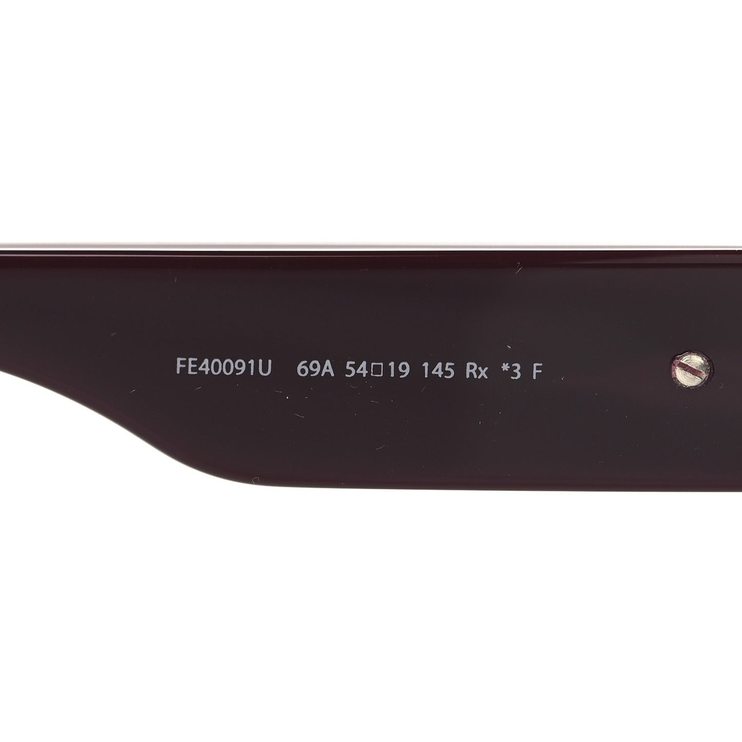Acetate Fendigraphy Rectangle Sunglasses FE40091U Burgundy