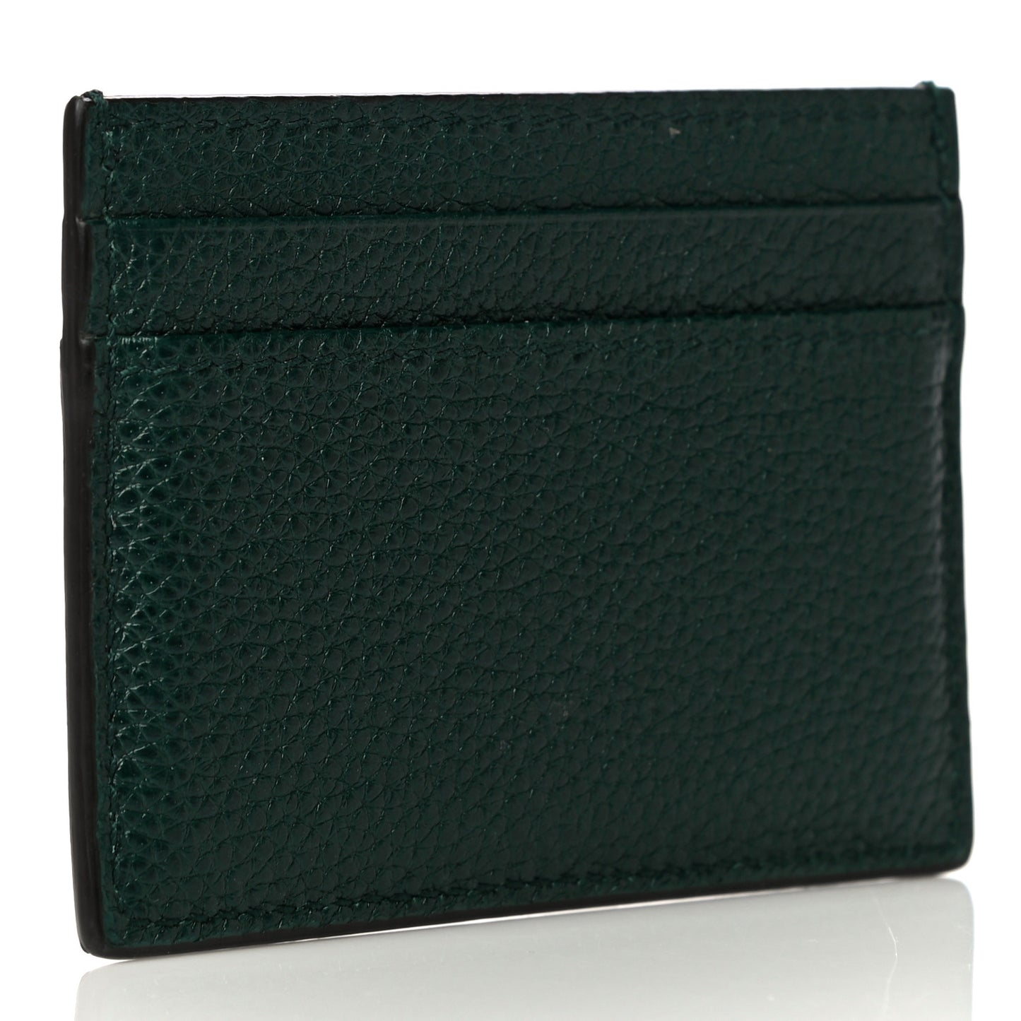 Grainy Calfskin Zumi Card Holder Vintage Green