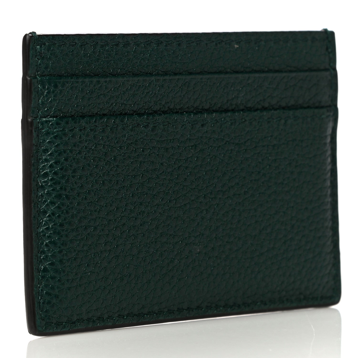 Gucci Grainy Calfskin Zumi Card Holder Vintage Green 3 of 12