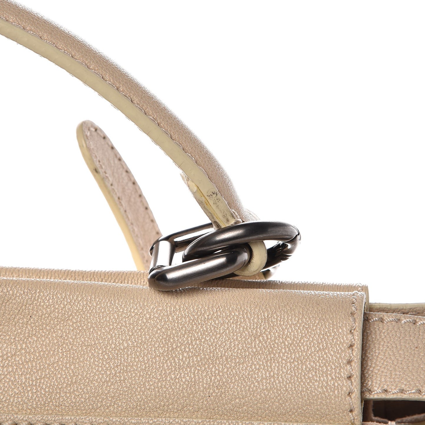 Goatskin Large Peekaboo Iconic Satchel Grigio Black