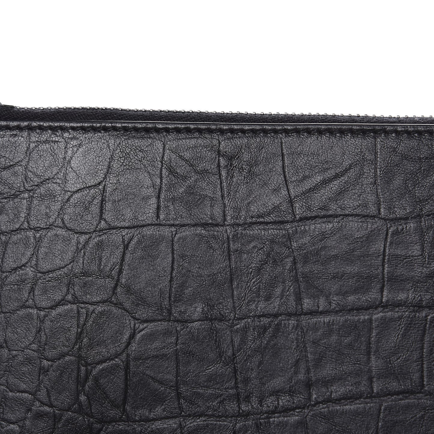 Calfskin Crocodile Embossed Monogram iPad Case Black