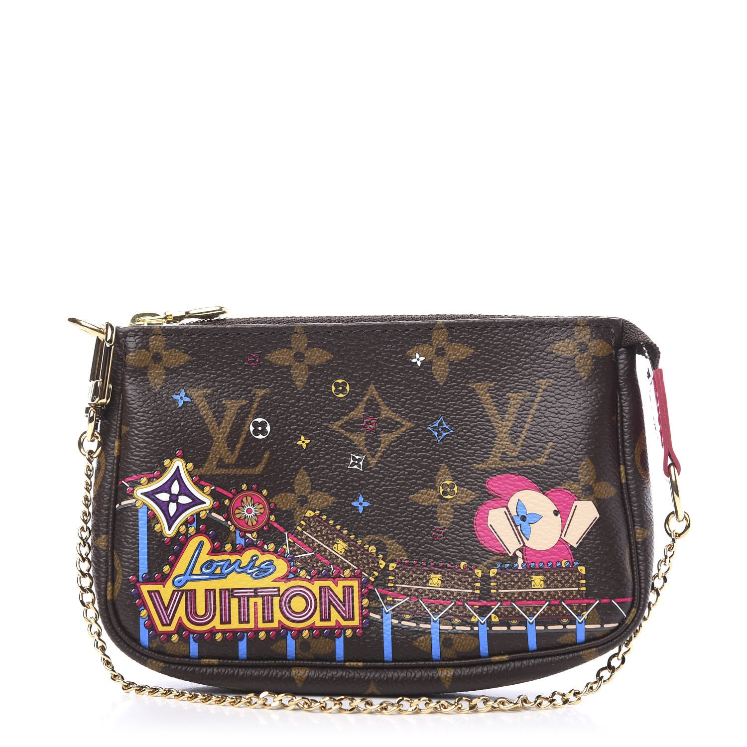 Louis Vuitton Monogram 2020 Christmas Animation Roller Coaster Mini Pochette Accessories Pivoine 1 of 7