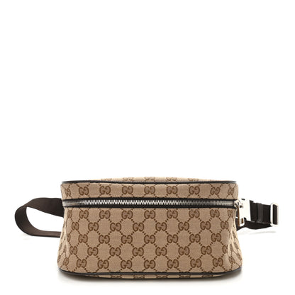 Gucci Monogram Dollar Calfskin Waist Pouch Beige Ebony Testa di Moro Marrone Scuro 1 of 12