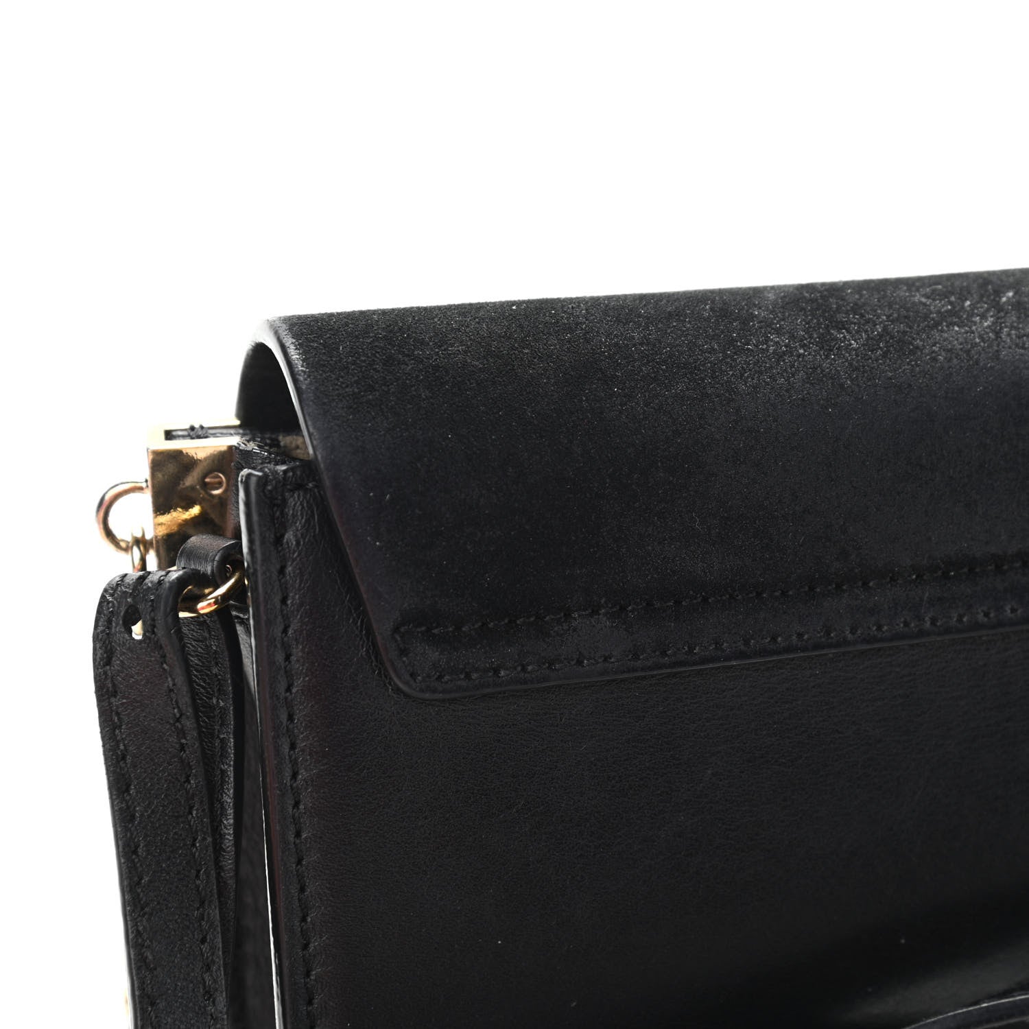 Chloe Suede Calfskin Faye Wallet On Strap Black 11 of 16