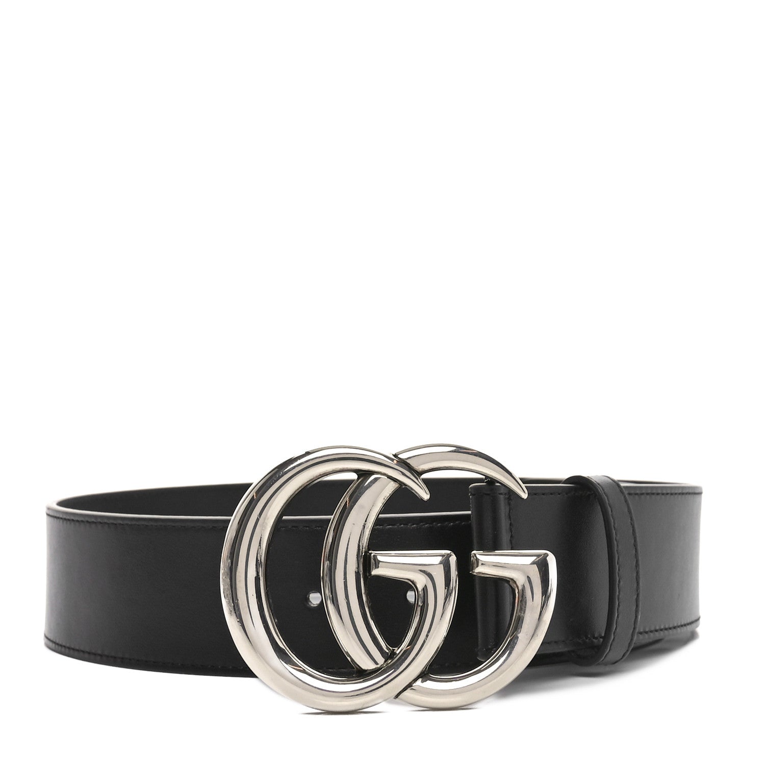 Gucci Plutone Calfskin Palladium Double G 40mm Belt 70 28 Black 1 of 5
