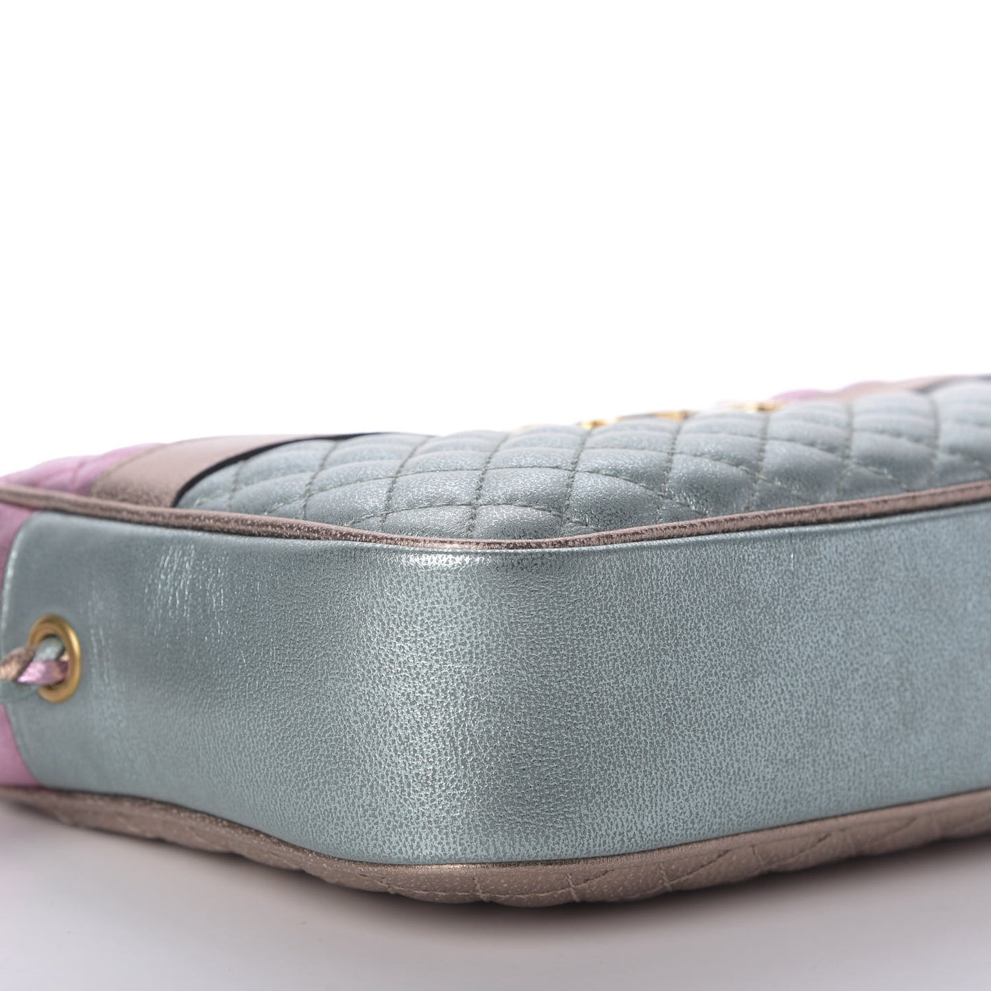 Laminated Nappa Trapuntata Small Zumi Shoulder Bag Rosa Lago Rame