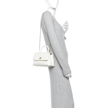 Chanel Caviar Quilted Mini Coco Handle Flap White 2 of 11