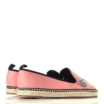 Fendi Calfskin Elaphe Espadrille Moccasin 40 Bois De Rose Natural 4 of 7