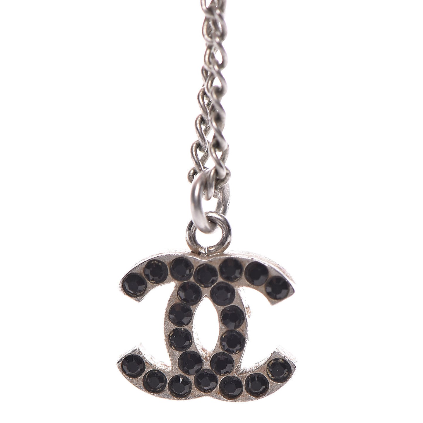 Crystal CC Necklace Silver Black
