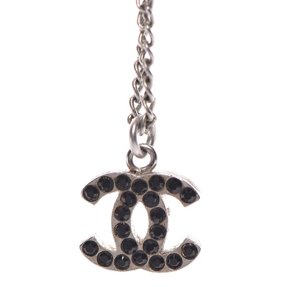 Chanel Crystal CC Necklace Silver Black 7 of 7