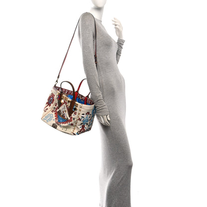 Christian Louboutin Frise Broderie Calfskin Greekaba Tote Biscotto Multicolor 2 of 9