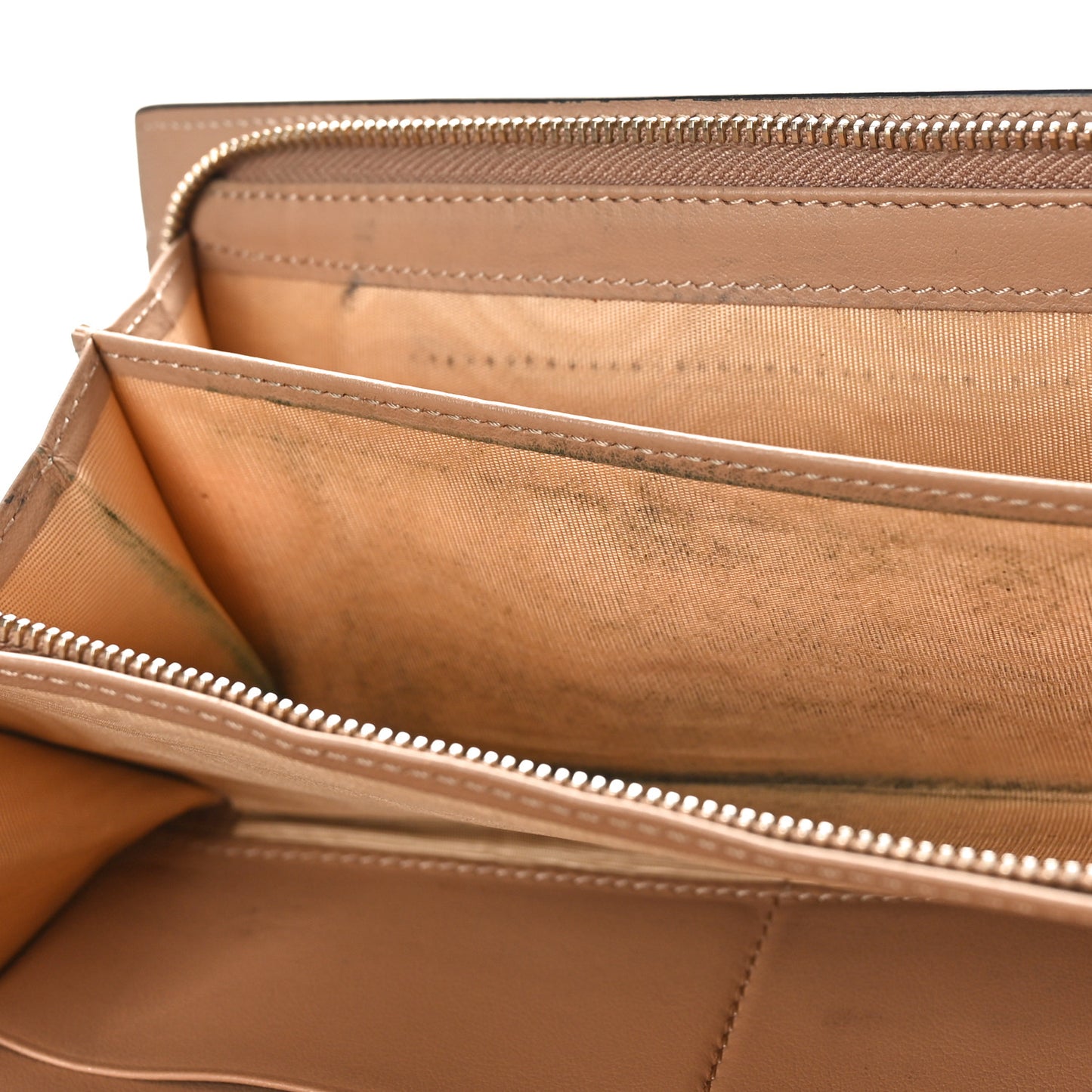 Calfskin Rockstud Wristlet Travel Wallet Soft Noisette