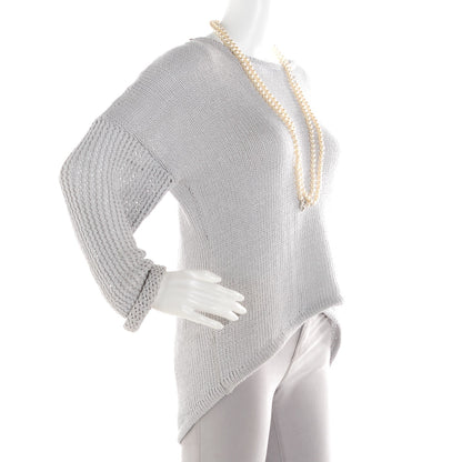 Chanel Pearl CC Long Necklace Silver 2 of 5