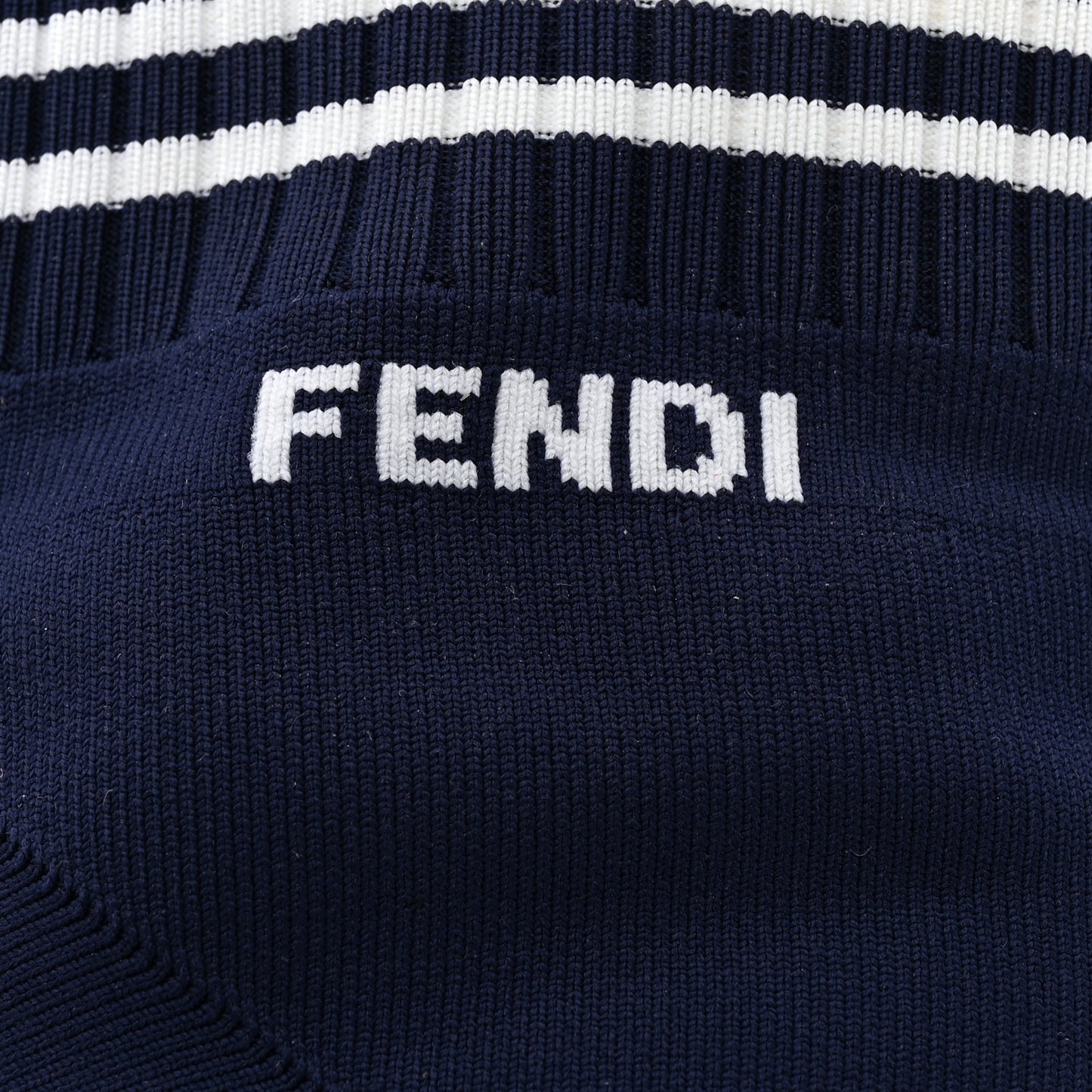 Stretch Knit Jacquard FF Sock Trainers 37 Navy Blue