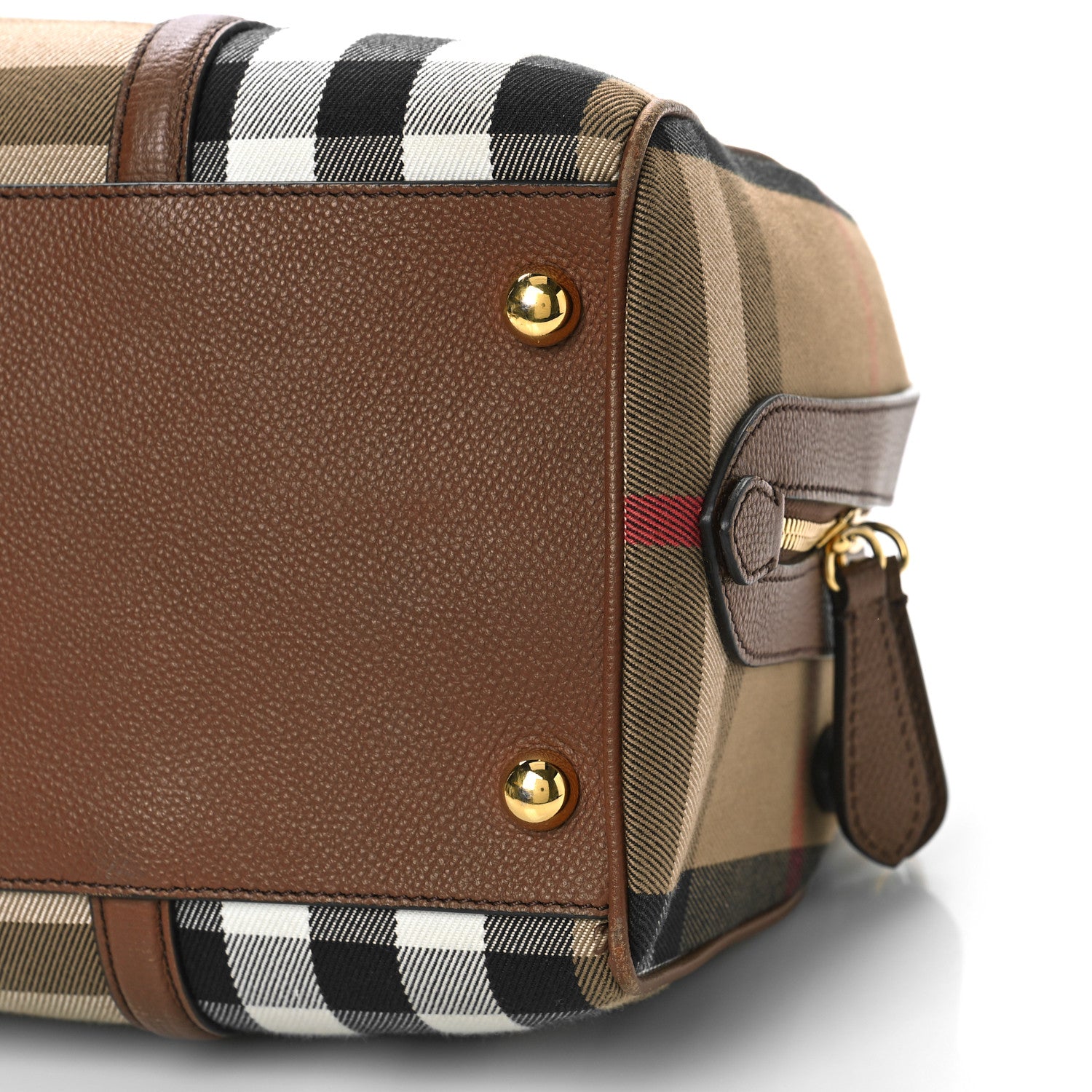 Burberry House Check Derby Calfskin Medium Alchester Bowling Bag Tan 8 of 8