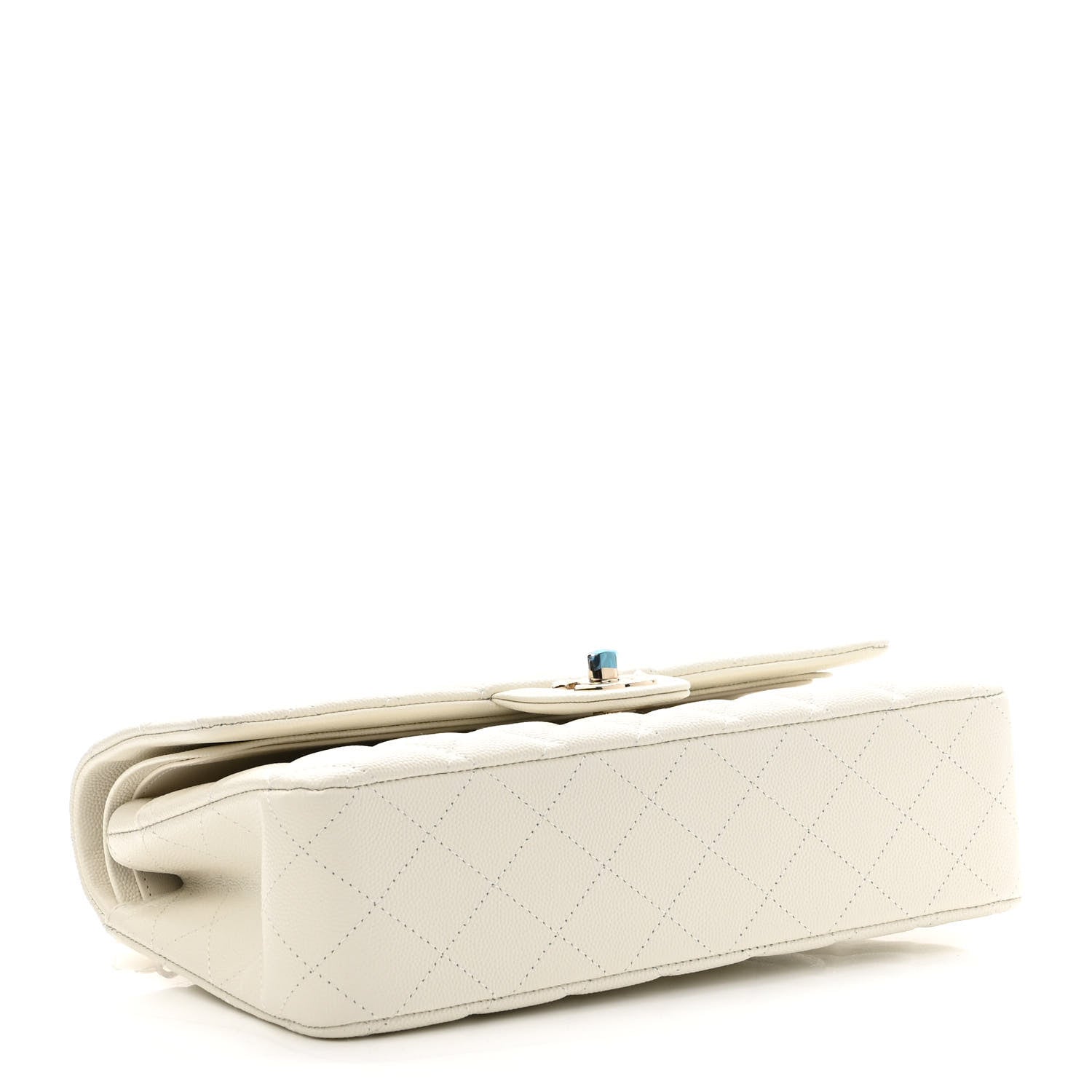 Chanel Caviar Quilted Medium Double Flap White 4 of 11