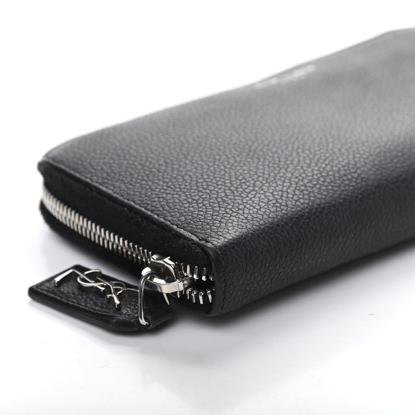 Grained Calfskin Rive Gauche Zip Around Wallet Black