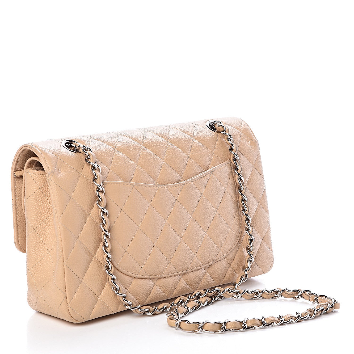 Chanel Caviar Quilted Medium Double Flap Beige Clair 3 of 10