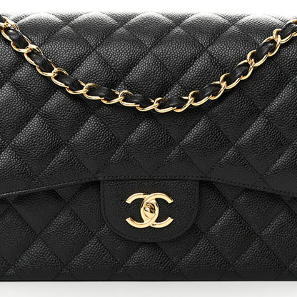 Chanel Caviar Quilted Jumbo Double Flap Black 8 of 13
