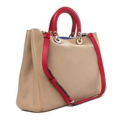 Christian Dior Calfskin Large Diorissimo Tote Beige Fuchsia 3 of 10