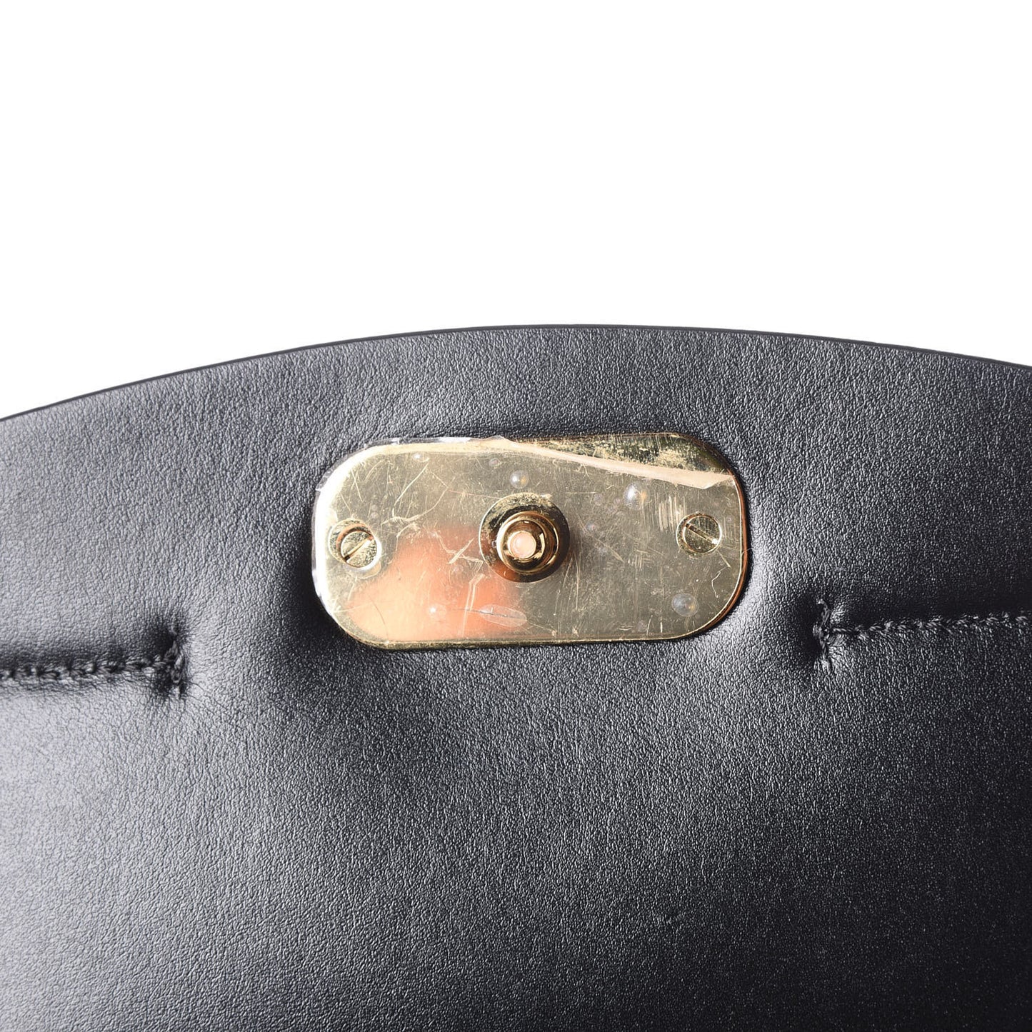 Calfskin Suede C Clutch With Chain Black