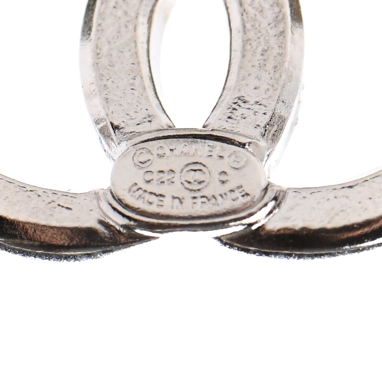 Chanel Crystal CC Earrings Silver 4 of 4