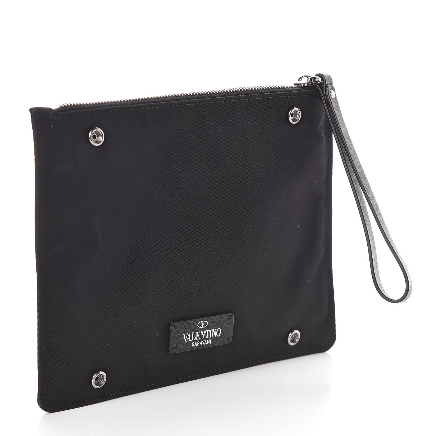 Valentino Garavani Nylon Embroidered Arcade Wristlet Pouch Black 3 of 6