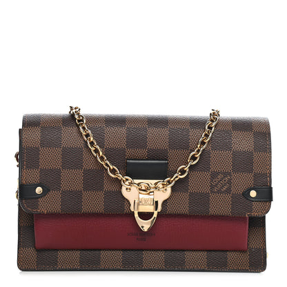 Louis Vuitton Damier Ebene Vavin Chain Wallet Red 1 of 7