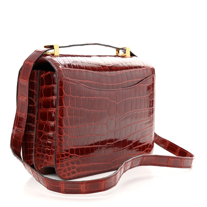 Hermes Shiny Niloticus Crocodile Constance 24 Rouge H 3 of 10