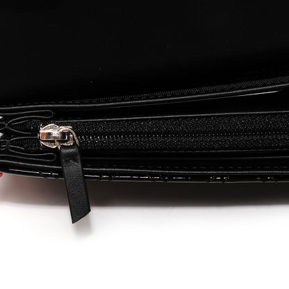 Chanel Patent CC Large Gusset Flap Wallet Black 9 of 10