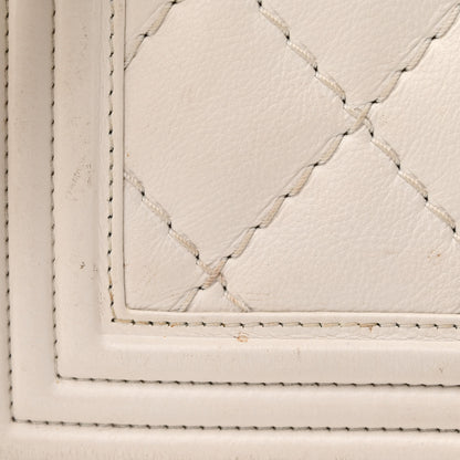 Chanel Calfskin Double Stitch New Medium Boy Flap White 17 of 20